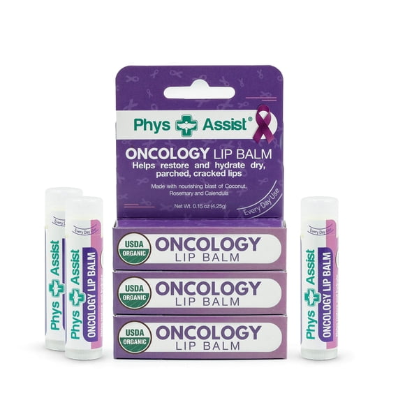 Bálsamo labial Oncology USDA Organic Hydrate Labios secos y resecos. Hidratante -Paquete de 3