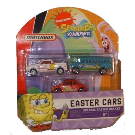 Spongebob Squarepants 3 Easter Cars Limited Edition 1:64 Scale Collectible Die Cast Cars