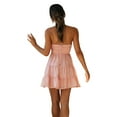thumbnail image 4 of xiaxaixu Mini Robes pour les Femmes Été Casual Sans Manches Licol Cou Floconneux Étagé Robe de Vacances Mignonne, 4 of 8