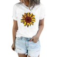 thumbnail image 1 of Gibobby Playera de Verano para Mujer Camiseta con gráfico girasol para mujer, flor, manga corta, informal, camisetas(Amarillo,M), 1 of 5