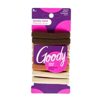 Goody Thick Hair Sweater Elastics, Large Ponytail Holder, Assorted Warm Colors, 8 Ct