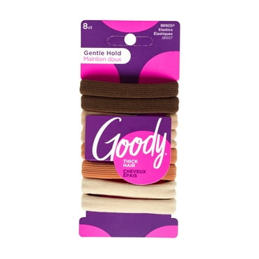 Goody Thick Hair Sweater Elastics, Large Ponytail Holder, Assorted Warm Colors, 8 Ct