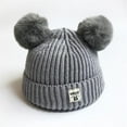 thumbnail image 3 of Cleance Sale!Kids Hat Autumn Kids Girls Boys Cap Cute Ear Cotton Ball Kids Knitted Beanies Hat, 3 of 5