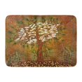 thumbnail image 1 of YUSDECOR Abstract Brown Flower Graphic Showing Tree with Blossoms White Paintings Botany Rug Doormat Bath Mat 23.6x15.7 inch, 1 of 1