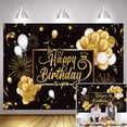 thumbnail image 2 of Fondo de decoración para fiesta de feliz cumpleaños, cartel de pancarta, globos dorados negros, fondo de fotografía para hombres y mujeres, 40, 50, 60 cumpleaños, 2 of 5