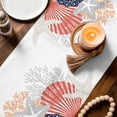 thumbnail image 3 of Coastal Coral Table Runner 72 Inches, Ocean Starfish Beach Conch Orange Marine Life Bed Runner Dresser Scarves Tabletop for Indoor Outdoor Parties/Ceremony/Banquet, 14" x 72", 3 of 9