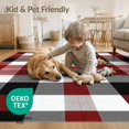 thumbnail image 4 of ODIKA 8'x10' Washable Area Rug Non-Slip Chair-Friendly Mat Plaid Bold Farmhouse Tartan Grid Checked Checkered Striped Christma for Dining Room, Large Office, Lounge, 4 of 7