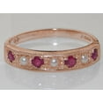 thumbnail image 6 of LBG 18k Rose Gold Cultured Pearl & Ruby Womens Eternity Ring - 4 - Sizes 4 to 12 Available, 6 of 6