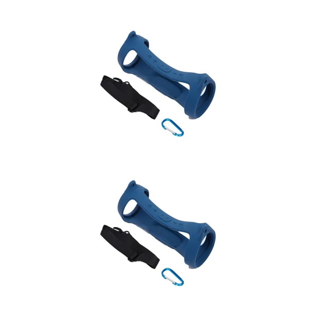 Bearachild Estuche de altavoz Funda de silicona con correa Mosquetón Funda protectora de almacenamiento compatible con Bluetooth Suministros de viaje Azul azul tibetano 2piezas Bearachild CBP586439