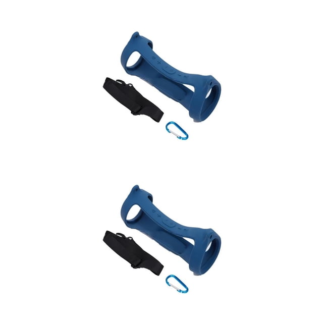 Bearachild Estuche de altavoz Funda de silicona con correa Mosquetón Funda protectora de almacenamiento compatible con Bluetooth Suministros de viaje Azul azul tibetano 2piezas Bearachild CBP586439