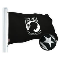G128 POW MIA Flag Embroidered (2.5x4 FT Spun Polyester)