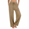 thumbnail image 2 of Workout Casual Pants for Women Linen Pants Summer Wide Leg Pants Elastic Waist Pants High Waisted Pants Casual Beach Trousers Pants L, 2 of 4