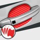 thumbnail image 1 of 4 piezas de película protectora para manija de puerta de automóvil (rojo) Manija de puerta de automóvil de fibra de carbono 3D universal que evita que la pintura se descascare y rasguños Película pro, 1 of 5