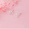 thumbnail image 5 of QQTDFG TINY Infinite Infinity 925 Sterling Silver Stud Post Earrings A1319-Rose Gold, 5 of 7