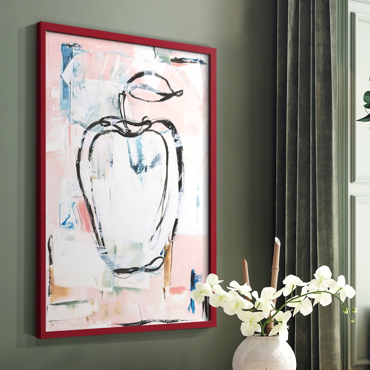 Candied Fruit I Framed Print in Red Solid Wood Framed Print No Nail Hanging