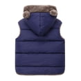 thumbnail image 5 of GYRATEDREAM Toddler Boys Girls Hooded Puffer Vest Padded Warm Winter Jacket Lightweight Sleeveless Bear Ears Zipper Up Coat for 4-5Y Blue, 5 of 6