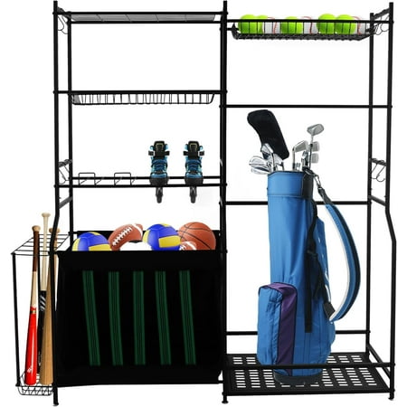 Sports Storage Organizer Ball Storage Rack Living Room Storage Rack Sporting Goods Soccer Storage Rack Garage Sports Equipment Storage Golf Bag Stand
