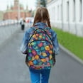 thumbnail image 6 of FORMRS Unisex Backpack Elementary School Travel Bookbag with Reflective Stripes, Vibrant Art Leaves Pattern, 6 of 7