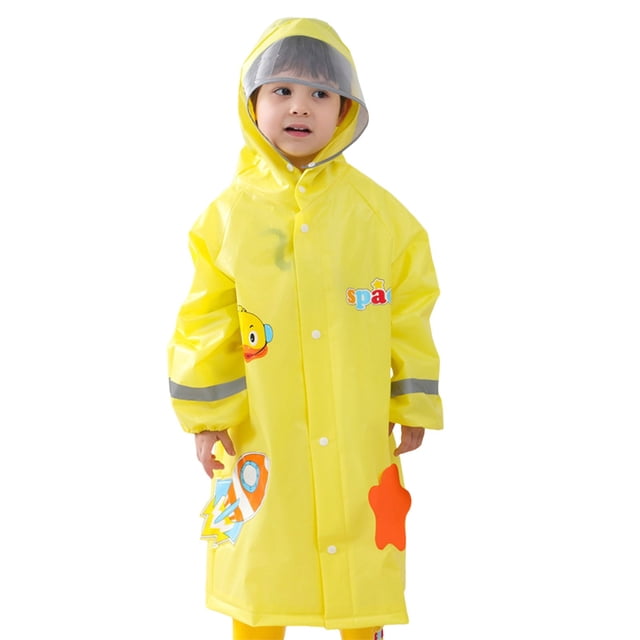 MIASHUI Poncho de Pluie pour Enfants Ponchos Imperméables Imperméable Léger, Jaune, m