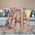 thumbnail image 2 of ARISTURING Pink Mushroom Blanket Soft Fuzzy Flannel Lightweight Cute Pink Mushrooms Throw Blanket for Couch Sofa Bed Mushroom Decor Birthday Gifts Blankets for Adult Pet Blanket All Season, 2 of 6