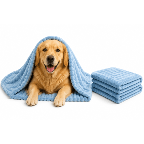 Emotional Support Blanket for Dogs, 3D Textured Yellow Pet Calming Throw, Soft Fleece Blanket for Small Medium Large Dogs Cats and Rabbits