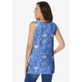 thumbnail image 2 of Woman Within Plus Size Perfect Printed Sleeveless Shirred V-Neck Tunic, 2 of 6