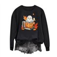 thumbnail image 2 of Wooowa Women's Halloween Sweatshirt Spooky Season Sweaters Vintage Spooky Printed Long Sleeve Shirt Fall Pullover Tops, 2 of 4