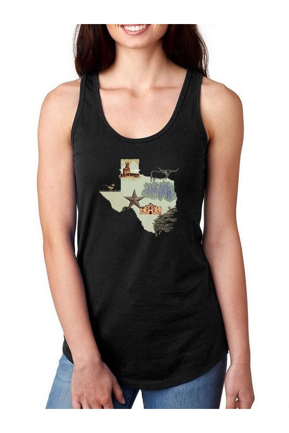 Illustrated State-texas Racerback Tank Women -Jacob Green Designs, Female Large