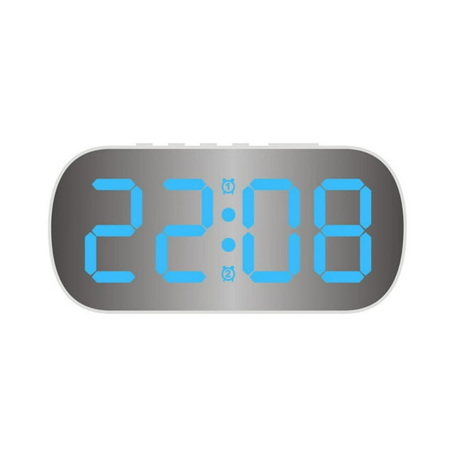 Youkk Alarm Clock Digital Display Table Clock Two Sets Of Alarms Brightness Adjustment 2. Time Date White blue light