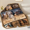 thumbnail image 3 of Horse Blanket for Girls Women Adults Soft Cozy Flannel Fleece Western Horses Throw Blankets Gifts Warm Fluffy Plush Decor for Couch Sofa add Same printed canvas bag, 3 of 8