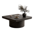 thumbnail image 3 of GZXS Coffee Table for Living Room, 34.6-Inch Square Center Tea Table with Thick Parquet Wood Veneer Top & Fluted Cylindrical Base, Easy Assembly, Black, 3 of 7