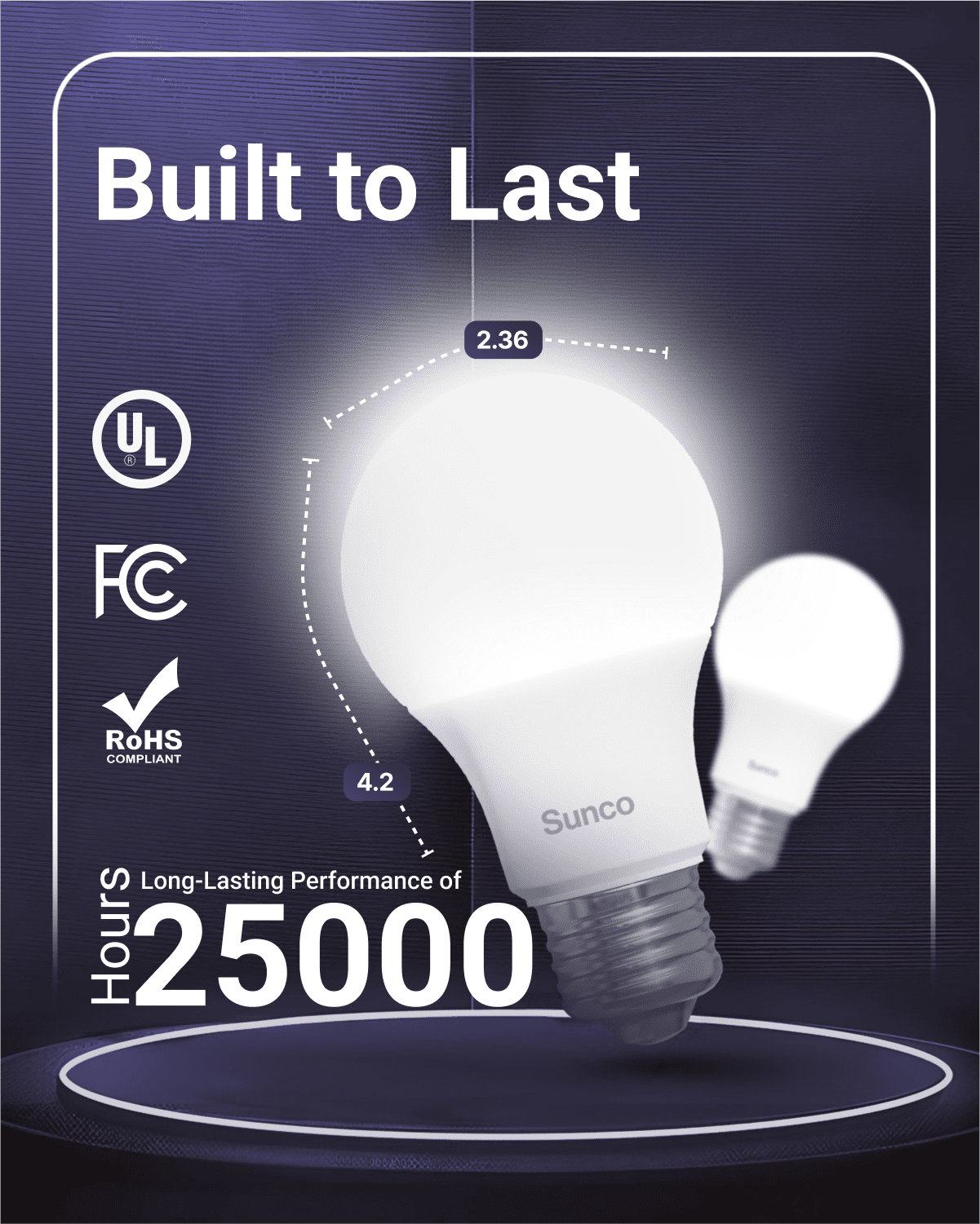Sunco 10 Pack A19 LED Light Bulb 3W=40W, Dimmable 6000K Daylight Deluxe 250 LM E26 Medium Base, Indoor Outdoor, Super Bright, Instant On, Flicker Free, Frosted Lens, Lamp for Bedroom - UL