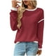 thumbnail image 2 of Ailaofu Women's 2025 Fall Fashion Crew Neck Long Sleeve Oversized Color Block Sweaters Ribbed Pullover Tops, 2 of 3
