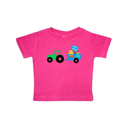 

Inktastic Happy Easter Cute Chick and Green Tractor Gift Baby Boy or Baby Girl T-Shirt
