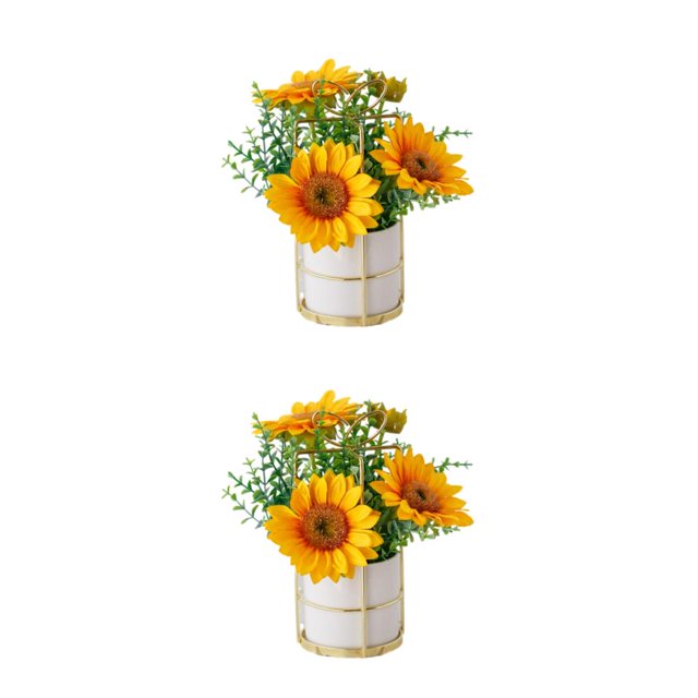 ZheElen Simulation Flower Set Versatile Usage Beautifully Designed Easy To Clean sunflowers 2Set