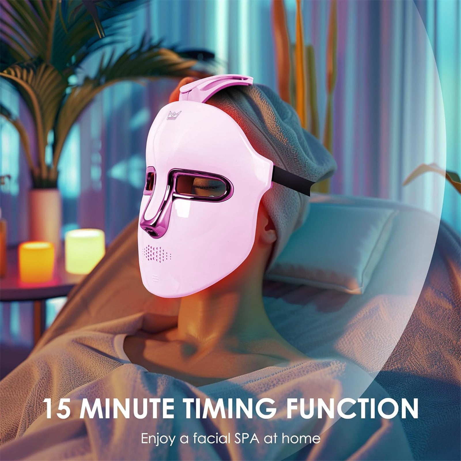 LED Face Mask Light Therapy Seven Color Red Light Therapy for Face and Blue Light Facial Infrared Light Therapy Device for Home Use