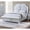 Silver + Fabric + MDF + Pine + Plywood + Solid Wood + Contemporary + Modern + Transitional + Ultra-Modern-4, variant on Luckynote Contemporary Elegant Look Unique Design Eastern King Size Bed Silver Finish Built In USB 1pc Bedroom Bed
