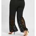 thumbnail image 3 of Pantalones casuales de talla grande para mujer Pantalones anchos de encaje para mujer para chicas gorditas, 3 of 4