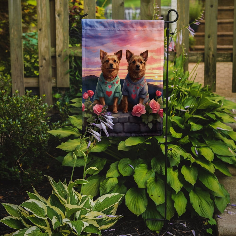 Australian Terrier Two Hearts Garden Flag 11.25 in x 15.5 in