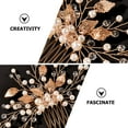 thumbnail image 3 of Wedding Bride Hair Comb Headpiece Leaves Crystal Handmade Hair Comb Insert Comb Headwear, 3 of 8