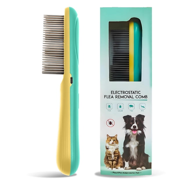 Peine Flea Comb Smoothway, eléctrico, iones negativos, 3 hileras, acero inoxidable