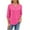 Hot Pink, variant on WREESH 3/4 Sleeve Tunic Blouse Women's Dressy Casual V-Neck Puff Sleeve Top in Solid Color Green