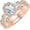 Rose, variant on 14K White Gold-Plated 925 Sterling Silver Oval Shape White Diamond Vintage Style Wedding Engagement Bridal Ring Set For Womens