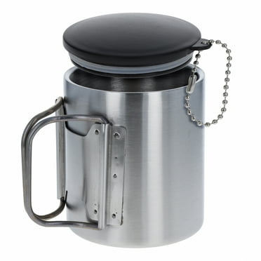 ASR Outdoor Double Wall Stainless Steel Camping Cookware Cup Coffee Mug with Splash Guard Lid