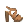 thumbnail image 2 of Women Peep Toe Crisscross Wooden Chunky Platform Heel Sandal 18912, 2 of 6