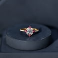 thumbnail image 6 of Rosec Jewels Lab Grown Diamond Halo Engagement Ring with Real Ruby - Statement Ring - EF-VS Quality, 14K Yellow Gold, US 7.50, 6 of 9