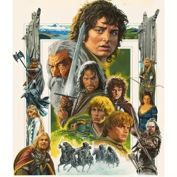 DIY 5D Diamond Painting By Number Kits Full Round Drill The Lord of The Rings Art Rhinestone Embroidery Cross Stitch Craft for Home Wall Decoration