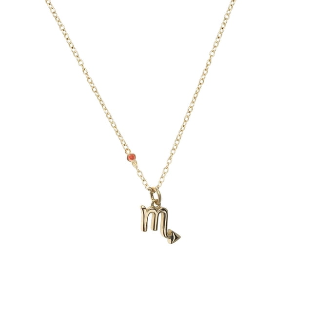 Collar con dije signo zodiaco Escorpio chapa de oro 18k