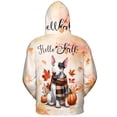 thumbnail image 2 of Hello Fall Bull Terrier Scarf Welcome Autumn with Leaves Pumpkins All Over Print 3D Hoodie Unisex Merch Hoodies Bully Dog Lovers Gifts Idea - 00011, 2 of 6
