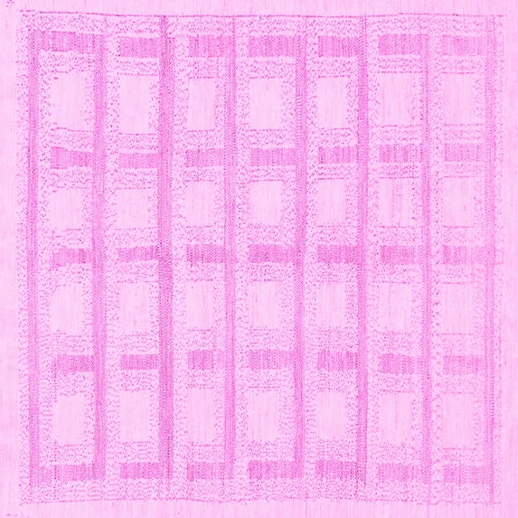 Ahgly Company Indoor Square Solid Pink Modern Area Rugs, 5' Square